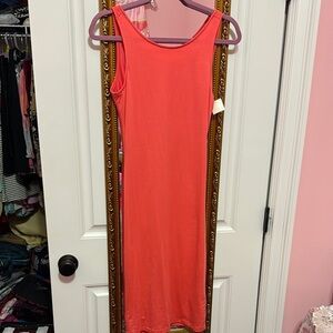 Coral Sleeveless Dress